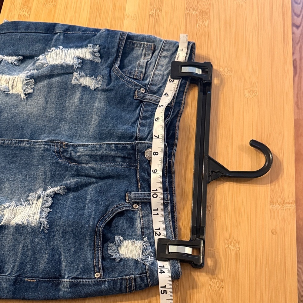 Wax Jean Ripped Indigo Mini Skirt women’s denim skirt Boho skirts size M - Picture 8 of 12